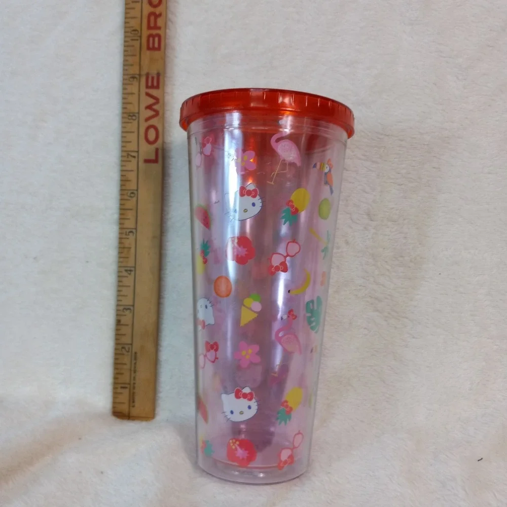 Hello Kitty 24 oz BY SAMRIO Tumbler with Lid Sanrio RED SIL-34783 LICENSE